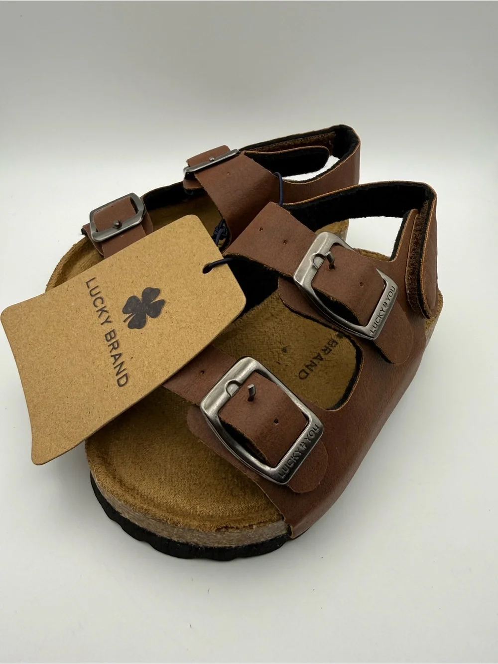 Lucky Brand Kids Brown Adjustable Double Buckle Sandals Toddler Size 6